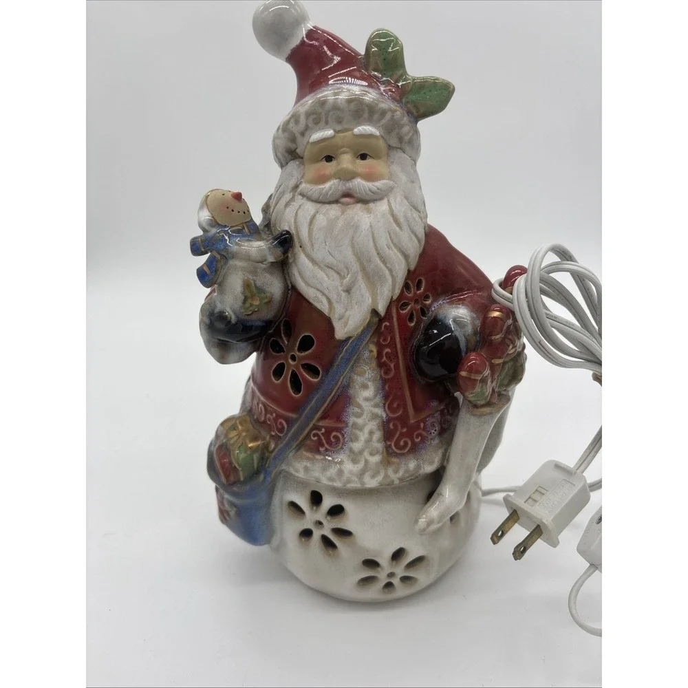 Vintage  Light‎ Up Santa Claus Figurine 11 Inches Tall . Tested And Working